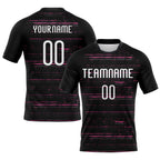 Custom Black White-Pink Bright Lines Sublimation Volleyball Uniform Jersey photo 1