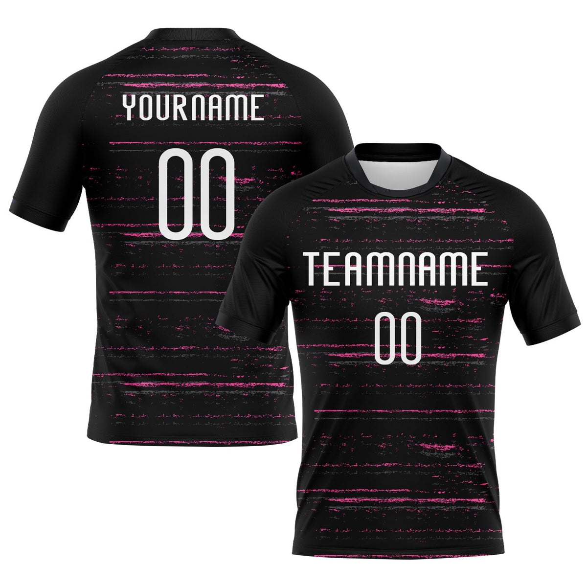 Custom Black White-Pink Bright Lines Sublimation Volleyball Uniform Jersey photo 1