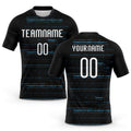 Custom Black White-Sky Blue Bright Lines Sublimation Volleyball Uniform Jersey