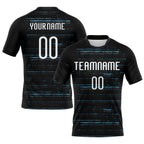 Custom Black White-Sky Blue Bright Lines Sublimation Volleyball Uniform Jersey photo 1