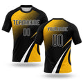 Custom Black Gold-White Lines And Dots Sublimation Volleyball Uniform Jersey