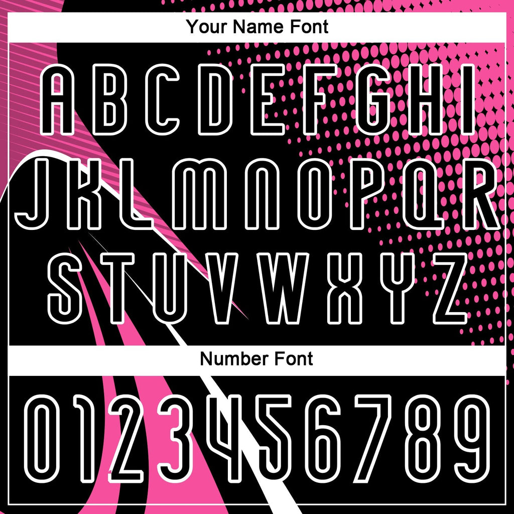 Custom Black Pink-White Lines And Dots Sublimation Volleyball Uniform Jersey photo 5