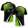 Custom Black Neon Green-White Lines And Dots Sublimation Volleyball Uniform Jersey