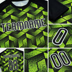 Custom Neon Green Black-White Geometric Shape Sublimation Volleyball Uniform Jersey detail