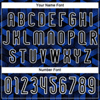 Custom Thunder Blue Black-White Geometric Shape Sublimation Volleyball Uniform Jersey photo 5