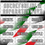Custom White Black Red-Kelly Green Palestine Geometric Shape Sublimation Volleyball Uniform Jersey photo 4