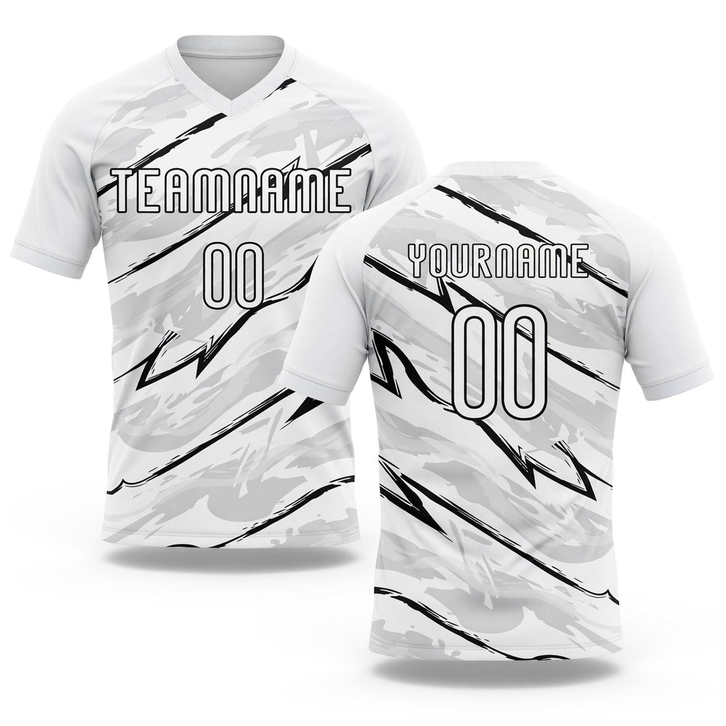 Custom White Black Abstract Brush Sublimation Volleyball Uniform Jersey