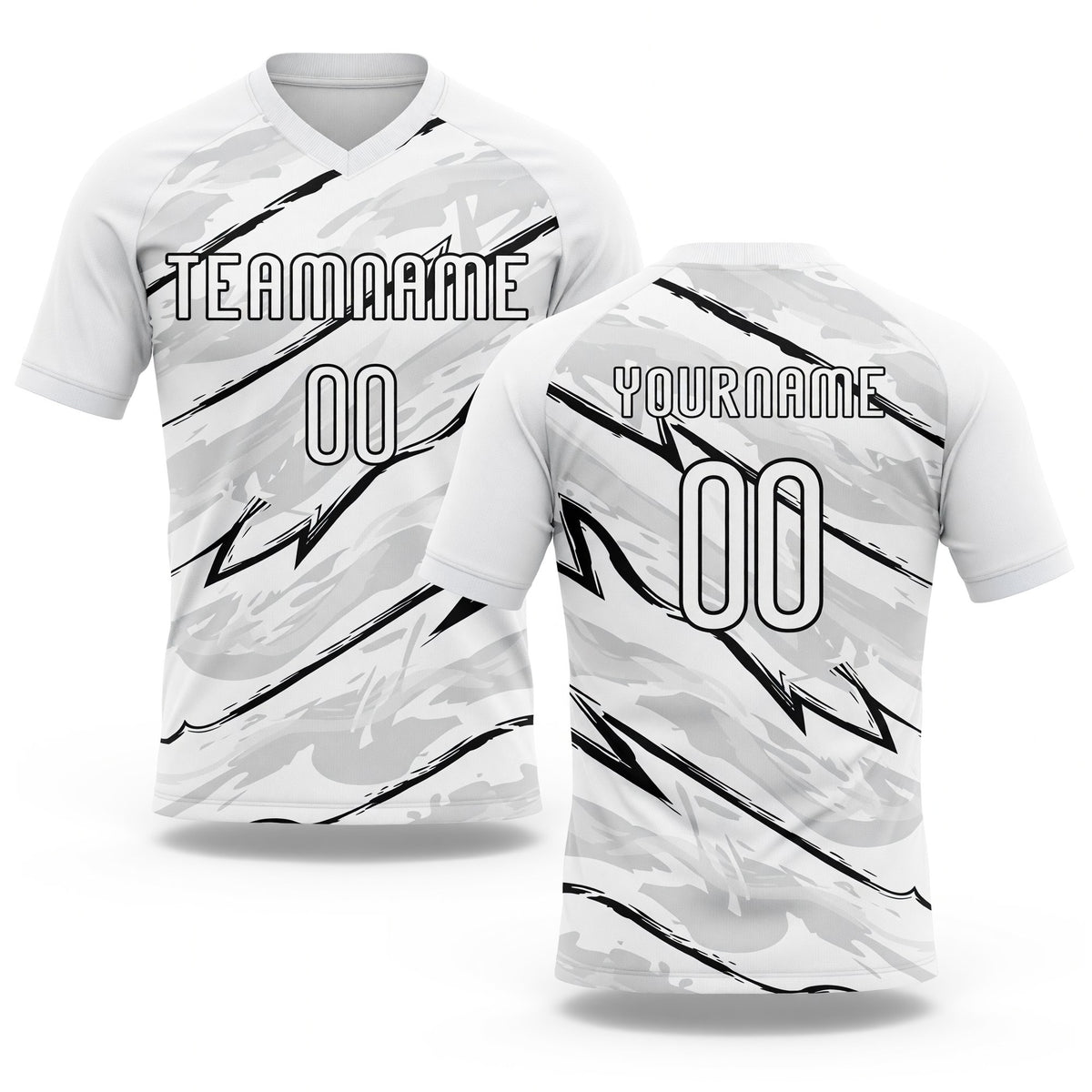 Custom White Black Abstract Brush Sublimation Volleyball Uniform Jersey