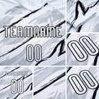 Custom White Black Abstract Brush Sublimation Volleyball Uniform Jersey detail