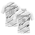Custom White Black Abstract Brush Sublimation Volleyball Uniform Jersey photo 1