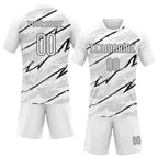 Custom White Black Abstract Brush Sublimation Volleyball Uniform Jersey photo 2