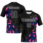 Custom Black Royal-Pink Geometric Shape Sublimation Volleyball Uniform Jersey photo 1