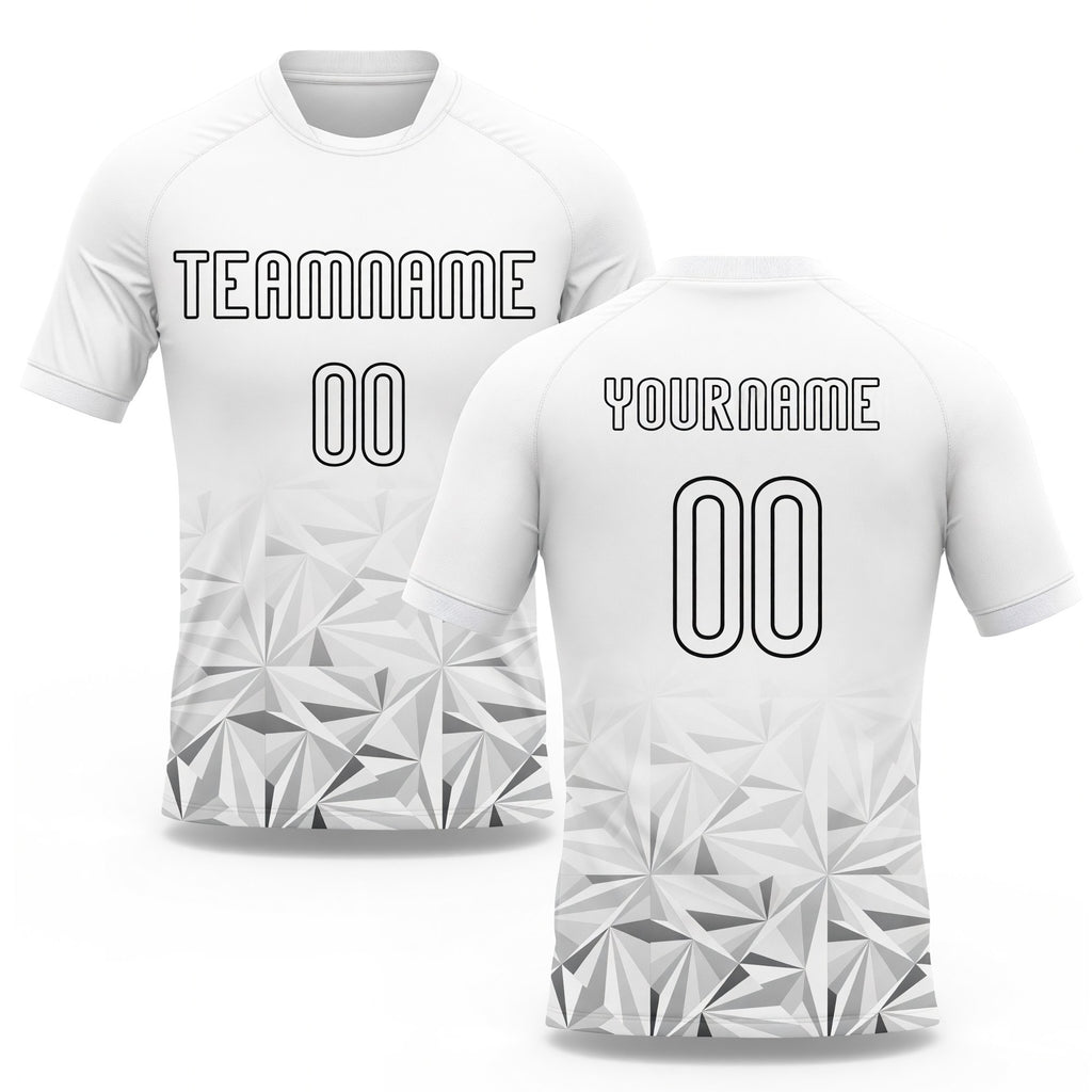 Custom White Black Geometric Shape Sublimation Volleyball Uniform Jersey
