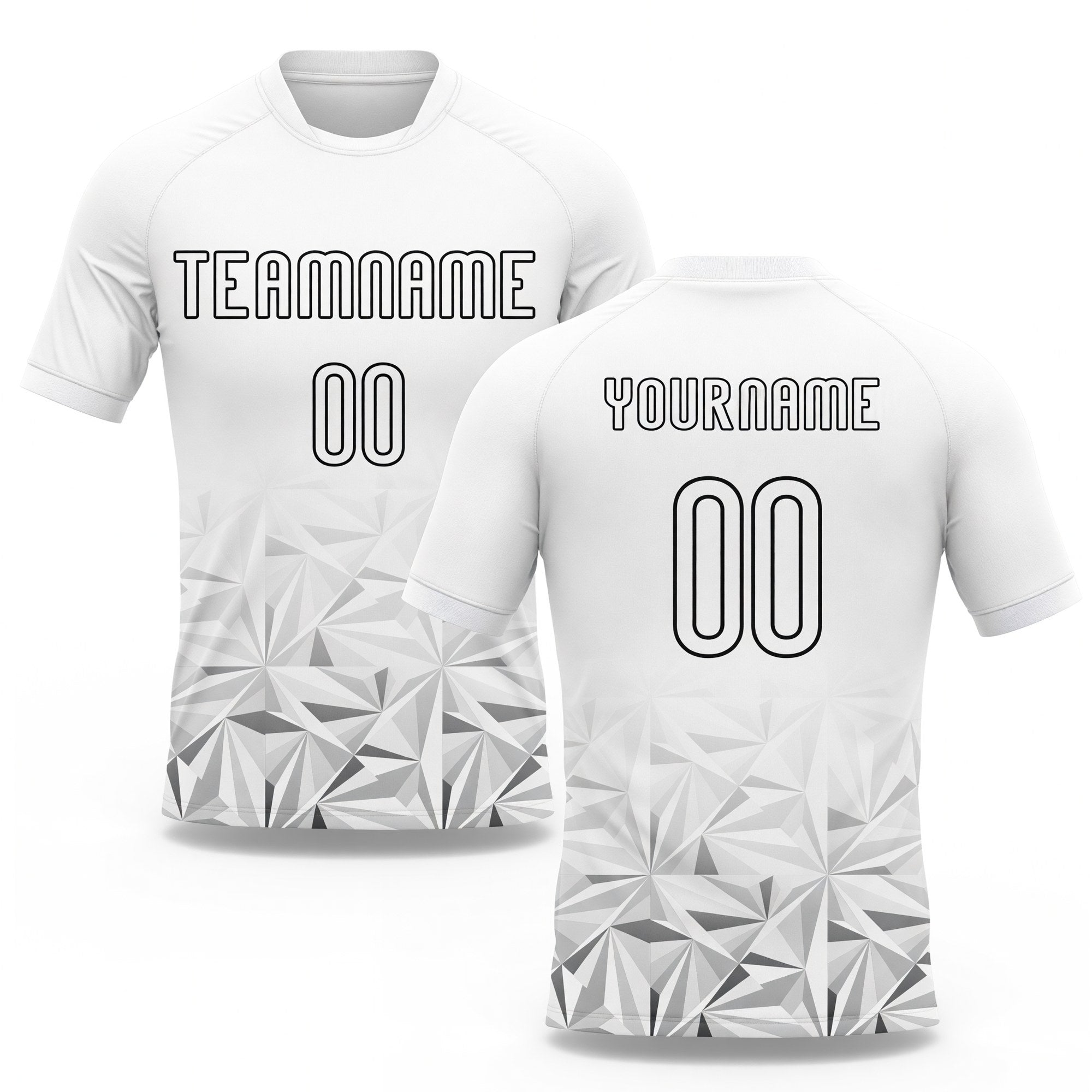 Custom White Black Geometric Shape Sublimation Volleyball Uniform Jersey