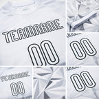 Custom White Black Geometric Shape Sublimation Volleyball Uniform Jersey detail