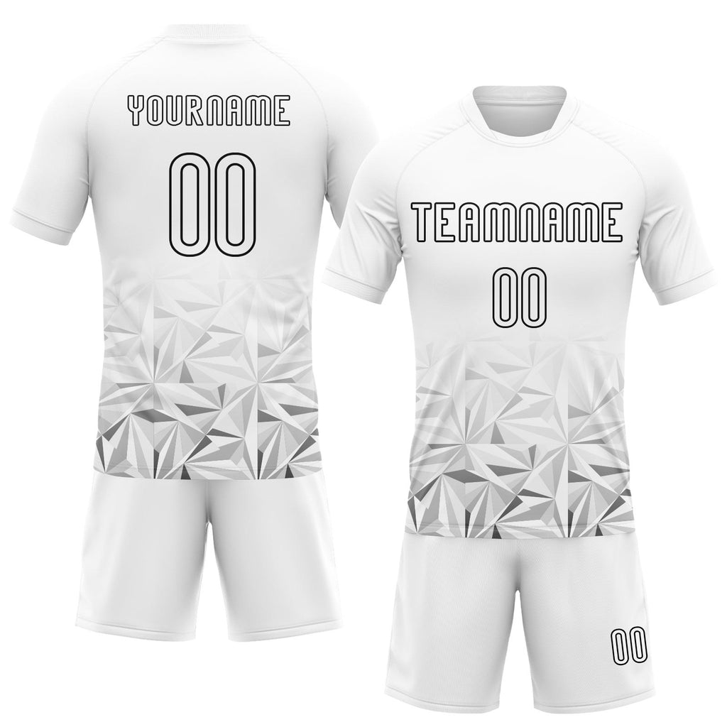 Custom White Black Geometric Shape Sublimation Volleyball Uniform Jersey photo 2