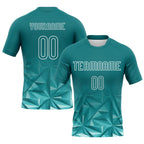 Custom Midnight Green White Geometric Shape Sublimation Volleyball Uniform Jersey photo 1