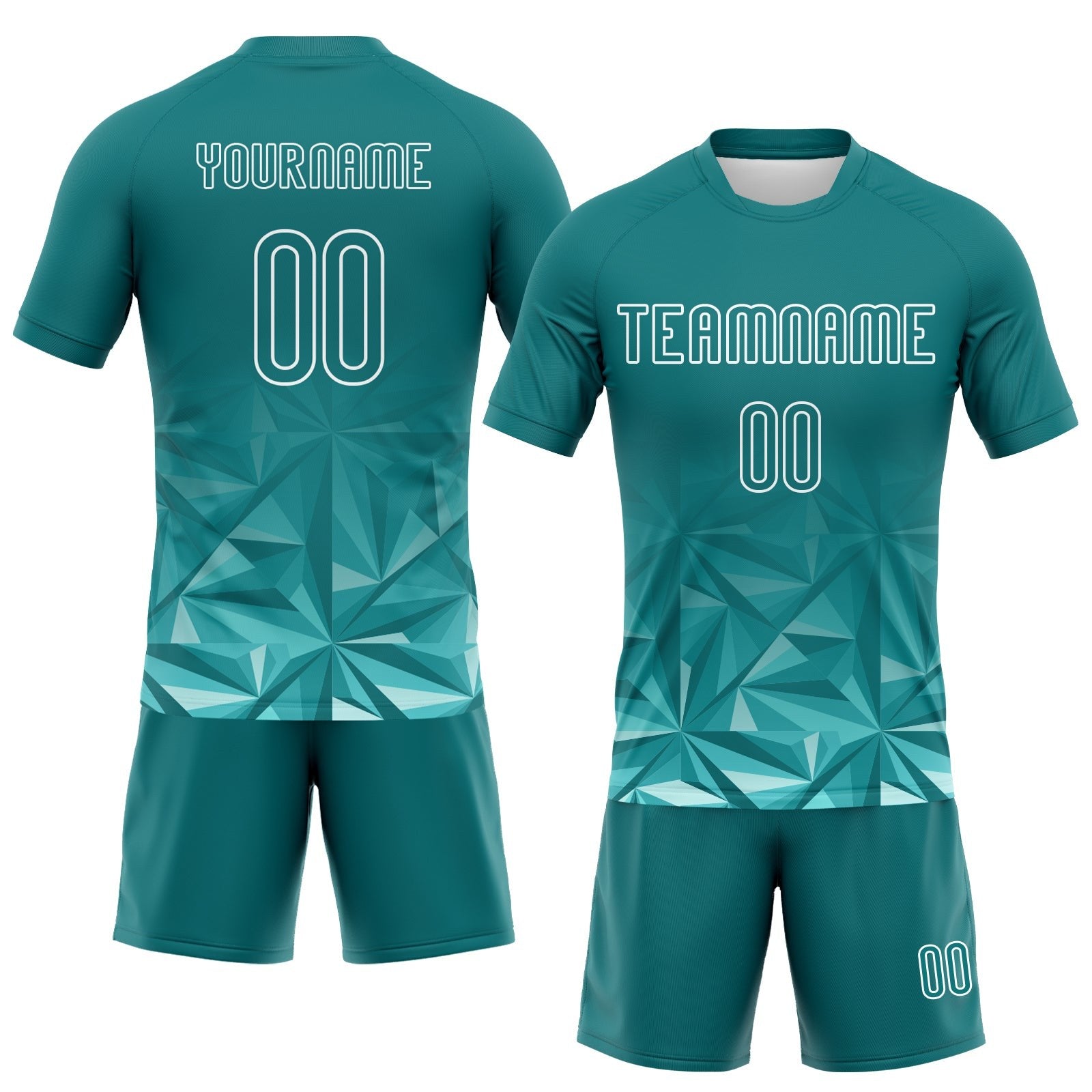 Custom Midnight Green White Geometric Shape Sublimation Volleyball Uniform Jersey photo 2