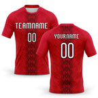 Custom Red White-Black Arrow Shape Sublimation Volleyball Uniform Jersey