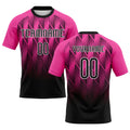 Custom Pink Black-White Lines Sublimation Volleyball Uniform Jersey