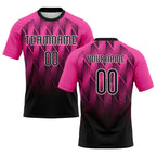 Custom Pink Black-White Lines Sublimation Volleyball Uniform Jersey