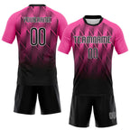 Custom Pink Black-White Lines Sublimation Volleyball Uniform Jersey photo 2