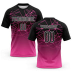 Custom Pink Black-White Abstract Network Sublimation Volleyball Uniform Jersey
