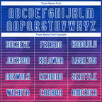 Custom Thunder Blue Pink-White Lines Sublimation Volleyball Uniform Jersey photo 4
