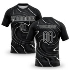 Custom Black White Liquid Fluid Sublimation Volleyball Uniform Jersey