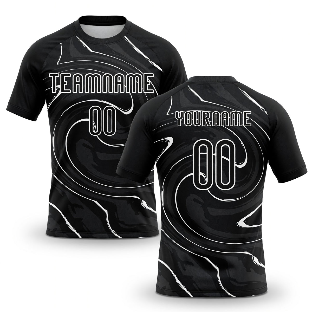 Custom Black White Liquid Fluid Sublimation Volleyball Uniform Jersey