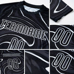 Custom Black White Liquid Fluid Sublimation Volleyball Uniform Jersey detail