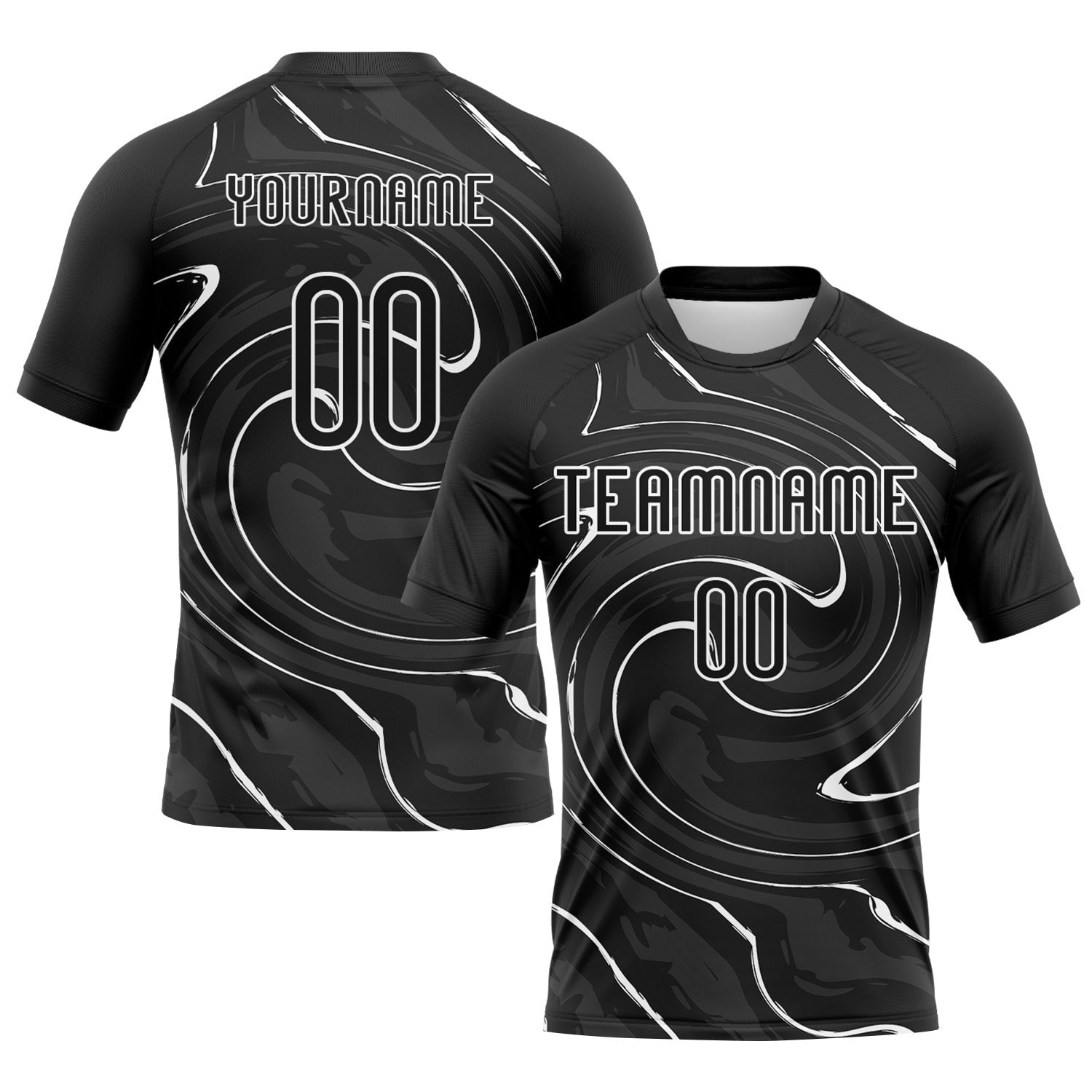 Custom Black White Liquid Fluid Sublimation Volleyball Uniform Jersey photo 1