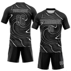 Custom Black White Liquid Fluid Sublimation Volleyball Uniform Jersey photo 2
