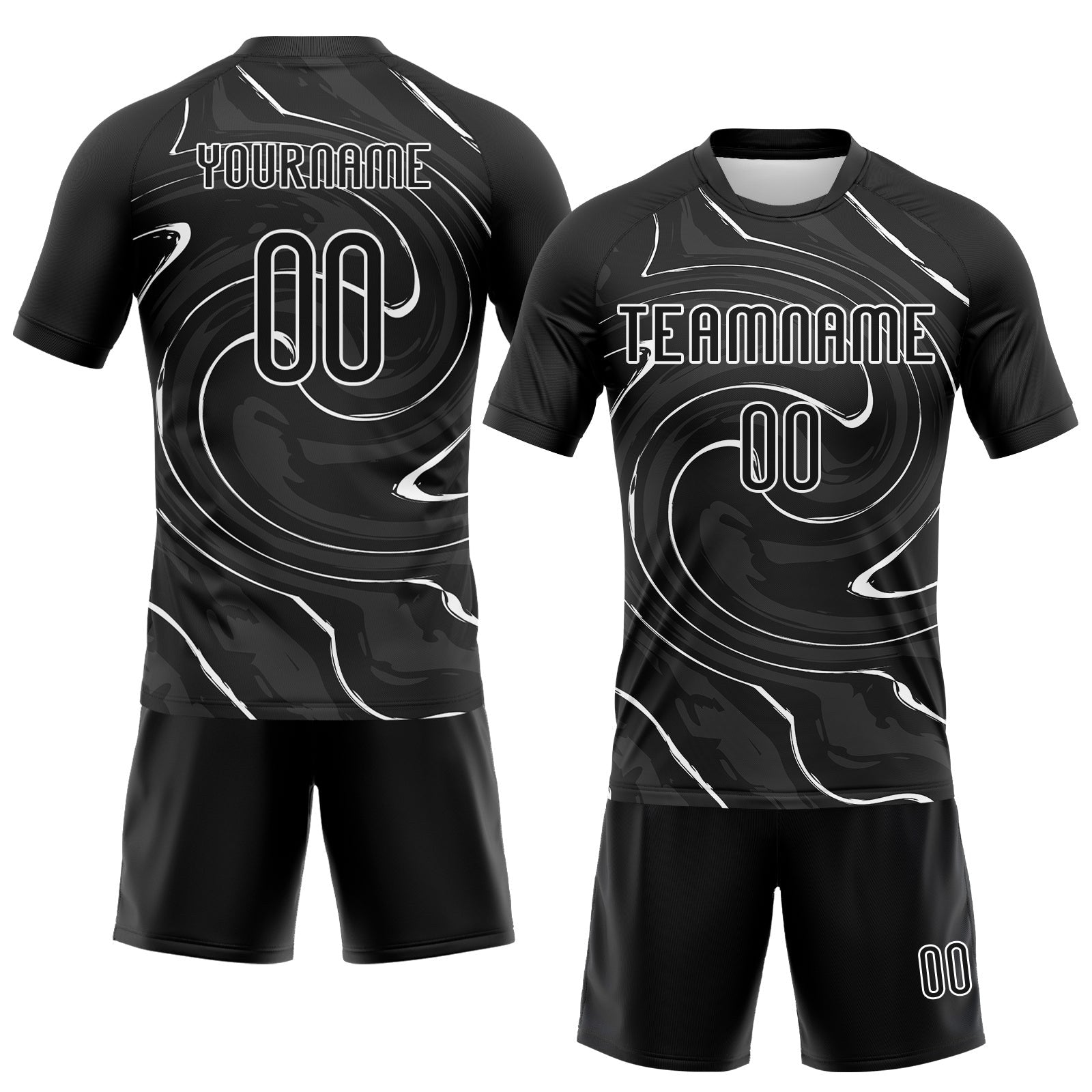 Custom Black White Liquid Fluid Sublimation Volleyball Uniform Jersey photo 2