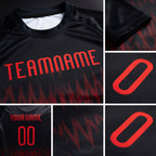 Custom Black Red Zigzag Sublimation Volleyball Uniform Jersey detail