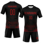 Custom Black Red Zigzag Sublimation Volleyball Uniform Jersey photo 2