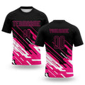 Custom Black Pink-White Lines Sublimation Volleyball Uniform Jersey