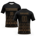 Custom Black Old Gold Geometric Shape Sublimation Volleyball Uniform Jersey
