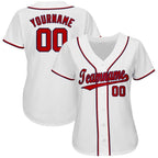 Custom White Red-Navy Baseball Jersey photo 2
