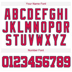 Custom White Red-Navy Baseball Jersey photo 3