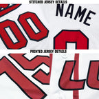 Custom White Red-Navy Baseball Jersey photo 5