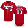Custom Red White-Navy Baseball Jersey