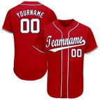 Custom Red White-Navy Baseball Jersey photo 1