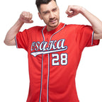 Custom Red White-Navy Baseball Jersey photo 2