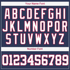 Custom Navy White-Red Baseball Jersey photo 3