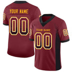 Custom Burgundy Black-Gold Drift Fashion Football Jersey photo 1