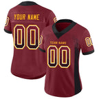 Custom Burgundy Black-Gold Drift Fashion Football Jersey photo 2