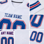 Custom White Royal-Red Mesh Authentic Football Jersey detail