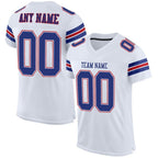 Custom White Royal-Red Mesh Authentic Football Jersey photo 1
