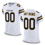 Custom White Black-Gold Mesh Authentic Football Jersey